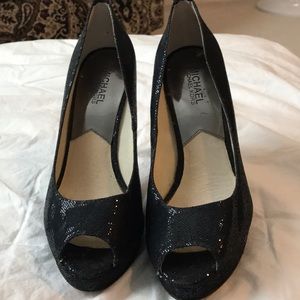 Michael Kors black sparkly heels